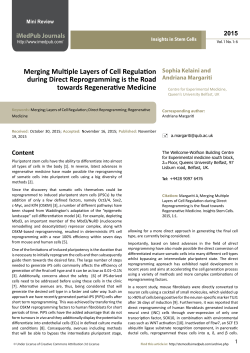 2015 - Insights in Stem Cells