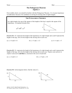 L1.The Pythagorean Theorem