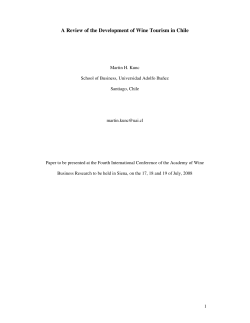 A Review of the Development of Wine Tourism in Chile