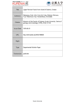 Title Upper Permian Fossils from Island of Salamis, Greeoe Author(s