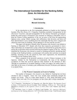 The International Committee for the Nanking Safety Zone: An