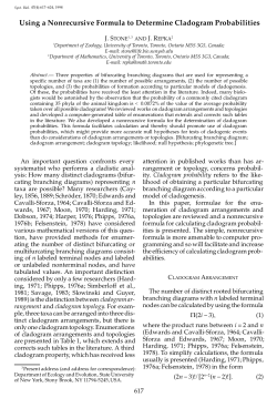 Using a Nonrecursive Formula to Determine Cladogram Probabilities