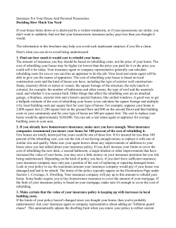 Homeowner`s Insurance - Associates Inventory Service