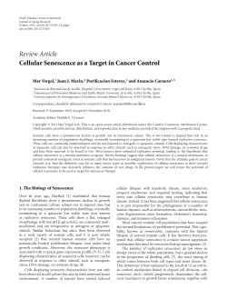 Cellular Senescence as a Target in Cancer Control
