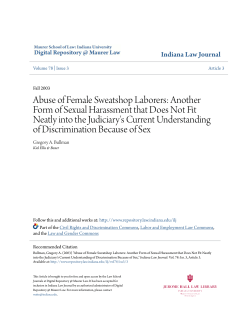 Abuse of Female Sweatshop Laborers