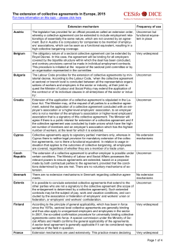The extension of collective agreements in Europe