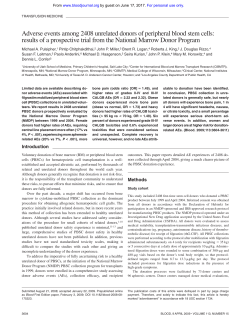 Adverse events among 2408 unrelated donors of peripheral blood