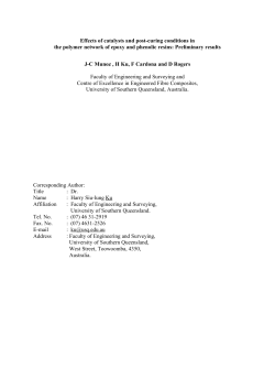 Effects of catalysts and post-curing conditions