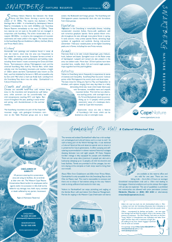 Swartberg Nature Reserve brochure