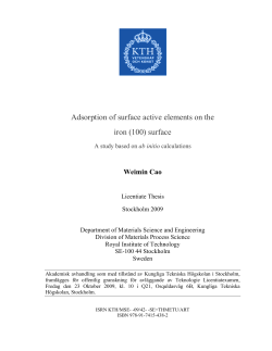 Adsorption of surface active elements on the iron (100) surface