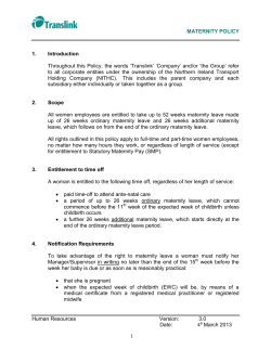 MATERNITY POLICY Human Resources Version: 3.0