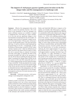 The impacts of Andropogon gayanus (gamba grass) invasion on the