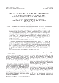 EFFECT OF SLIDING SPEED ON THE FRICTIONAL BEHAVIOR