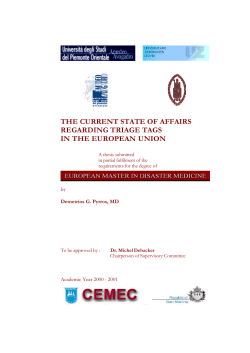 Major Project on Disaster Medicine 2000