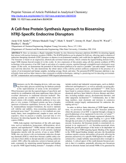 A Cell-free Protein Synthesis Approach to Biosensing hTR&beta;