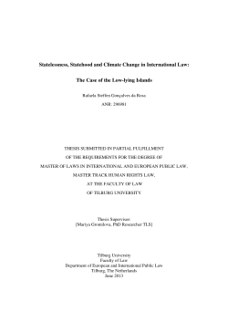 Statelessness, Statehood and Climate Change