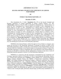 Execution Version AMENDMENT NO. 15 TO SECOND AMENDED