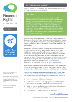 HOW DOES A CREDITOR MAKE SOMEONE BANKRUPT?