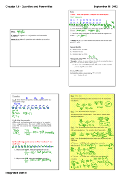Chapter 1.6 - Quartiles and Percentiles