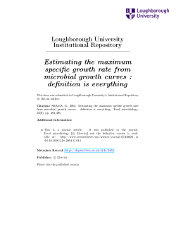 Estimating the maximum speci c growth rate from microbial growth