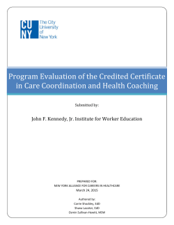 Program Evaluation of the Credited Certificate in Care Coordination