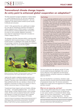Transnational climate change impacts: An entry point to enhanced