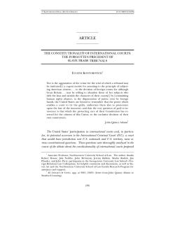 The Constitutionality of International Courts: The