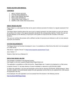 regex helper user manual contents 1. about regex helper 2. system