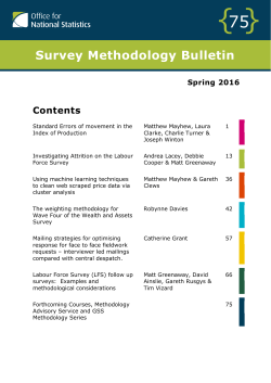Survey Methodology Bulletin No.75
