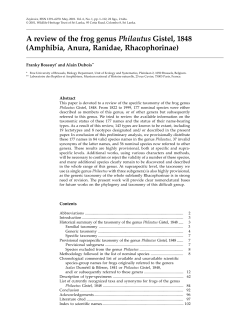A review of the frog genus Philautus Gistel, 1848