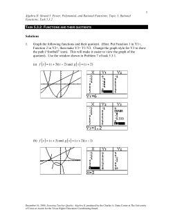 Functions and Their Quotients