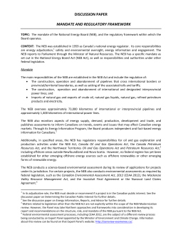 Mandate and Regulatory Framework