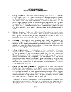 ARTICLE 19-Professional Compensation