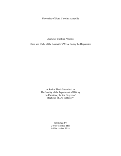 Class and Clubs of the Asheville YWCA During the Depression