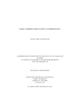early modern speculative anthropology craig john