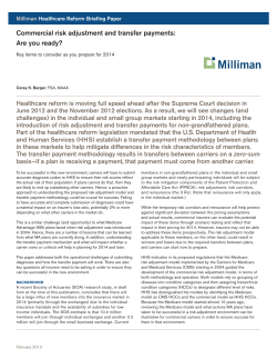 Commercial risk adjustment and transfer payments: Are you ready?