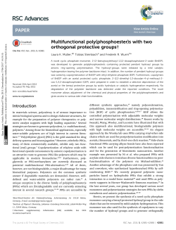 Multifunctional poly(phosphoester) - RSC Publishing