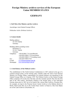 Guide to the archives of Member States` Foreign Ministries and
