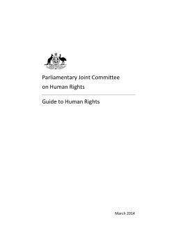 Parliamentary Joint Committee on Human Rights Guide to Human