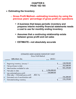 CHAPTER 6 PAGE 182-185 &bull; Estimating the Inventory