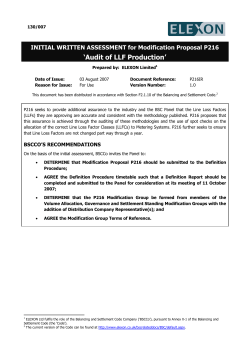 P216 Initial Written Assessment