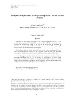 European Employment Strategy and Spanish Labour Market