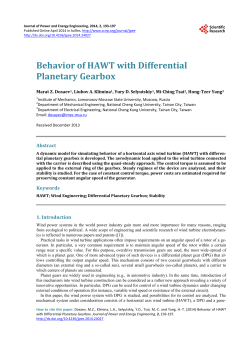 Behavior of HAWT with Differential Planetary Gearbox