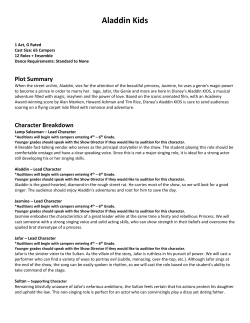 View the Characters List for Aladdin Kids