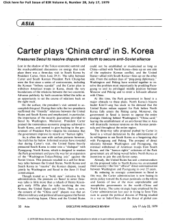 Carter Plays `China Card` in S. Korea