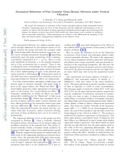 Dynamical Behaviour of Fine Granular Glass/Bronze Mixtures under