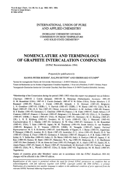 nomenclature and terminology of graphite intercalation compounds