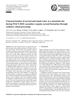 Characterization of aerosol and cloud water at a mountain site