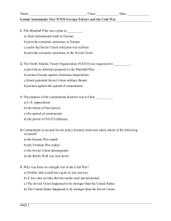 Post WWII Foreign Policies