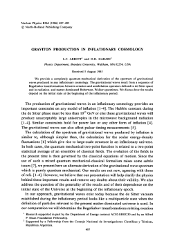 GRAVITON PRODUCTION IN INFLATIONARY COSMOLOGY The
